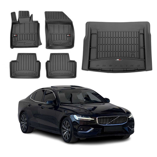 2019-2024 Volvo S60 Premium Floor Mats & Cargo Liner Full Set All Weather Heavy Duty Black