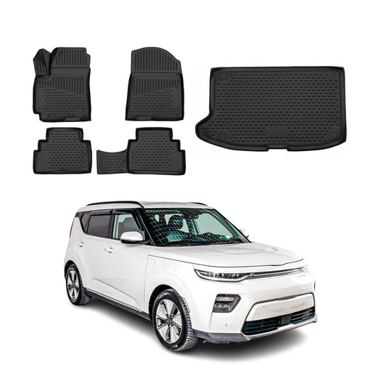 2020-2025 Kia Soul Floor Mats & Cargo Liner Full Set All Weather Black