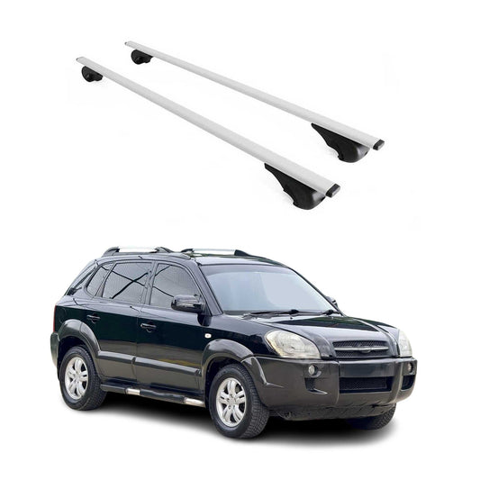 2005-2009 Hyundai Tucson Roof Rack Cross Bars Silver