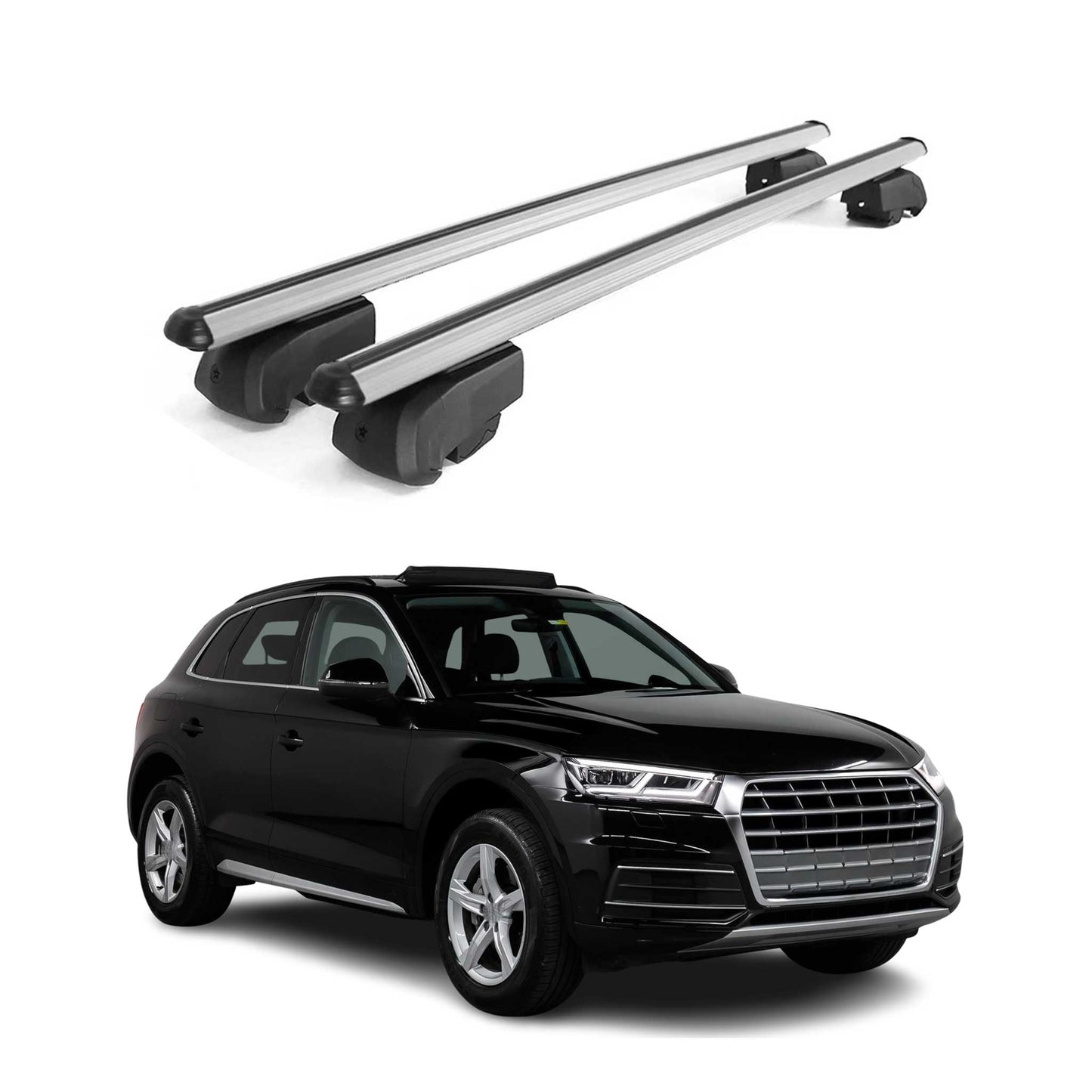 2018-2025 Audi Q5 SQ5 Roof Rack Cross Bars Silver Luggage Carrier 2 Pcs