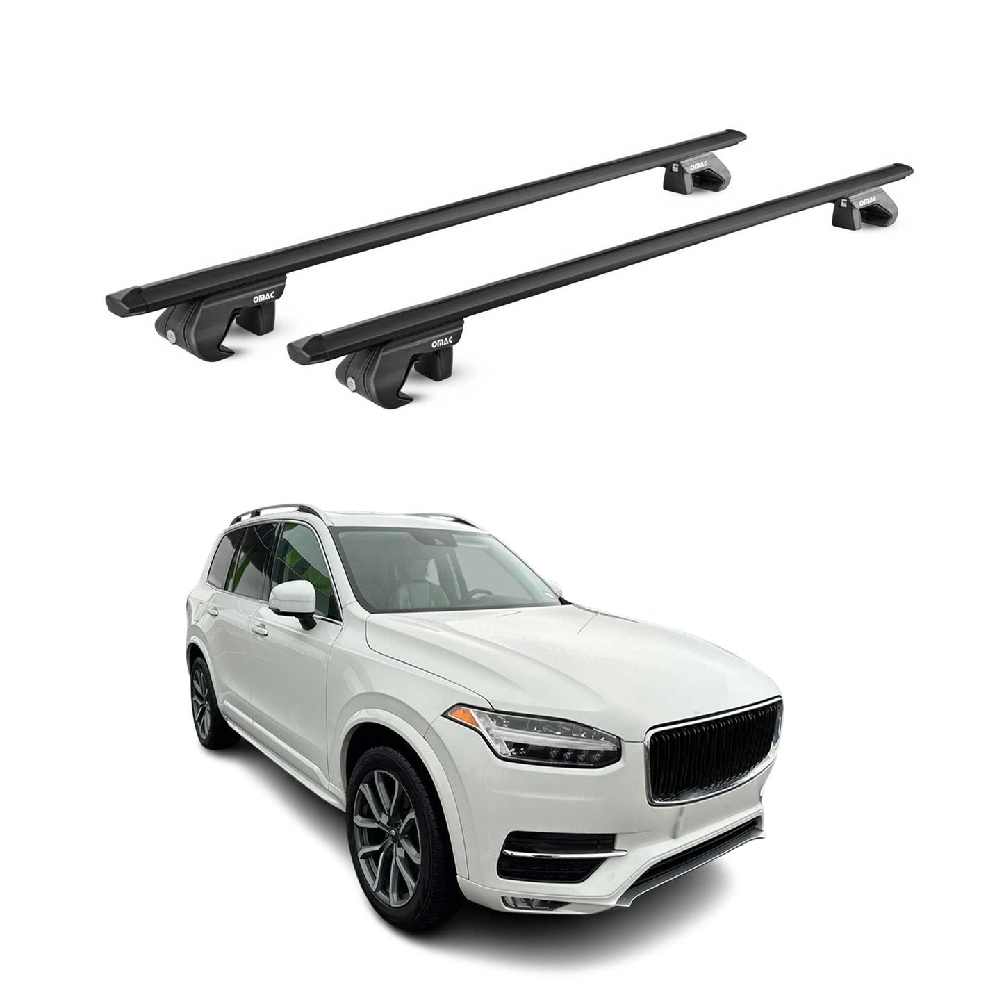 2002-2026 Volvo XC90 Roof Rack Cross Bars Black