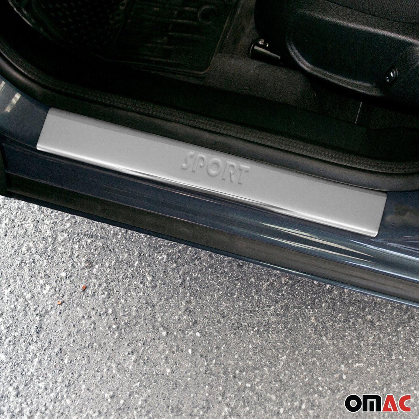 OMAC Door Sill Cover for Ford Chrome Scuff Protector Plate Trim Sport 4 Pcs U028562