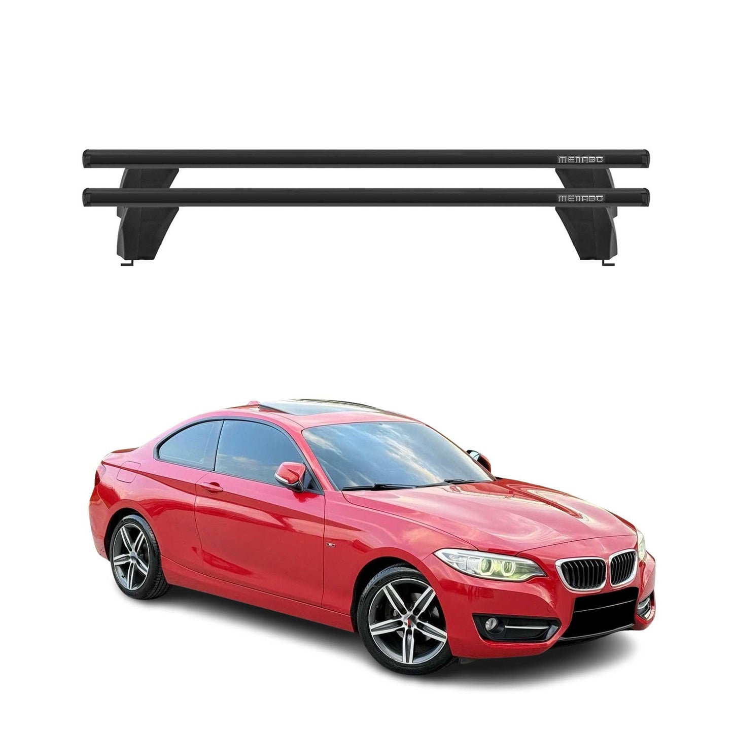 2014-2021 BMW 2 Series F22 M2 Coupe Roof Rack Cross Bars Black