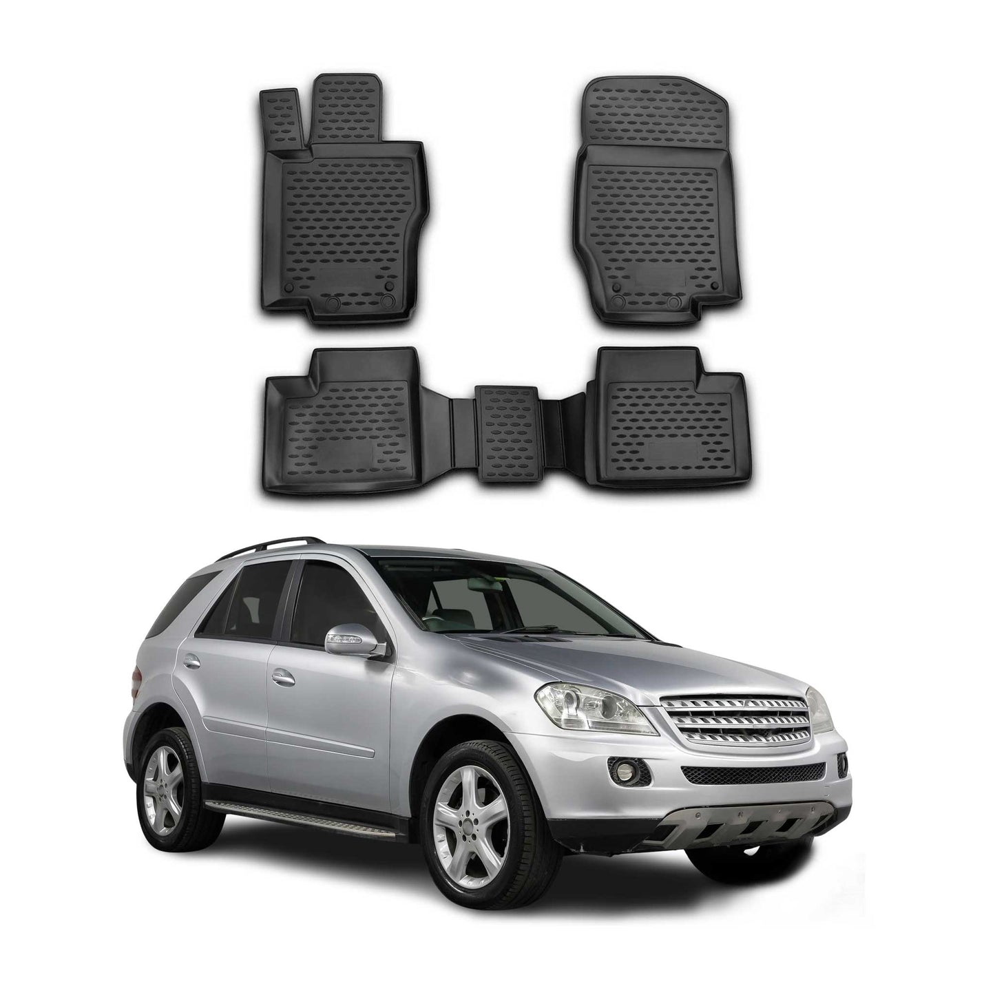 2005-2011 Mercedes M Class W164 Floor Mats Liners Full Set All Weather Black
