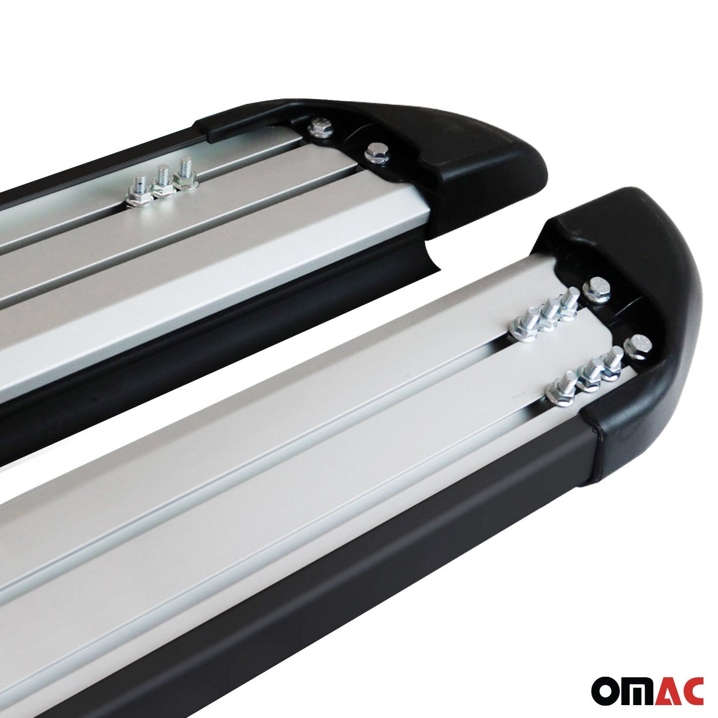OMAC Side Step Running Boards Nerf Bars for Volvo XC90 2016-2024 Aluminium Black 2Pcs 7607938B
