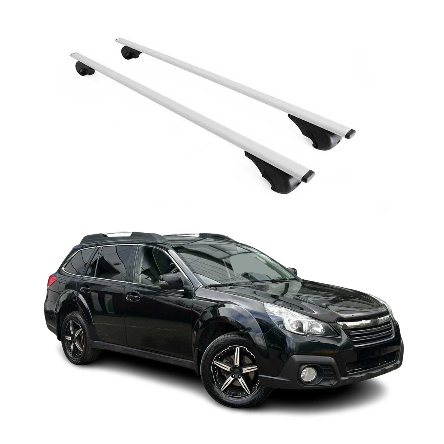 2010-2014 Subaru Outback Roof Rack Cross Bars Silver
