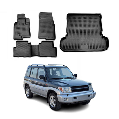 1999-2006 Mitsubishi Montero Floor Mats & Cargo Liner Full Set All Weather Black