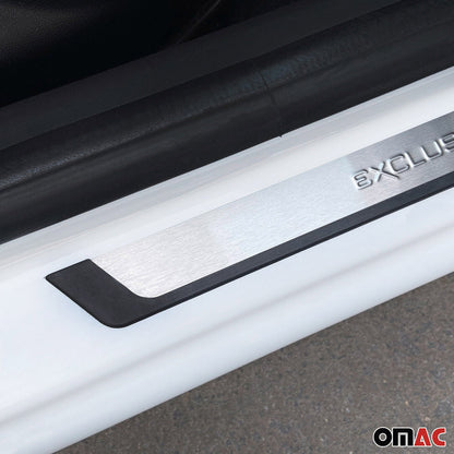Mazda 2 3 Door Sill Scuff Plate Scratch Protector Exclusive Brushed Stainless Steel 4Pcs