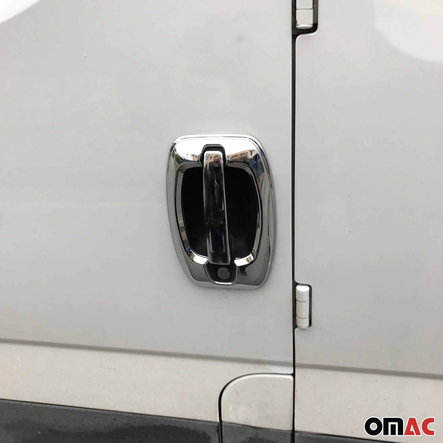 OMAC Car Door Handle Cover Protector for RAM ProMaster 2014-2024 ABS Chrome Silver 8x U005876