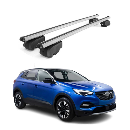 2017-2024 Opel Grandland X Roof Rack Cross Bars Silver
