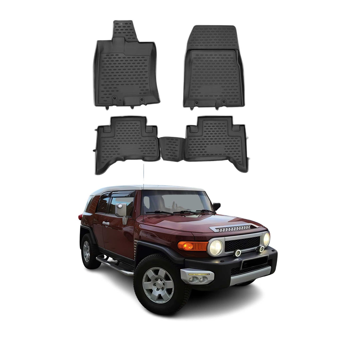 2007-2014 Toyota FJ Cruiser Floor Mats Liners Full Set All Weather Black