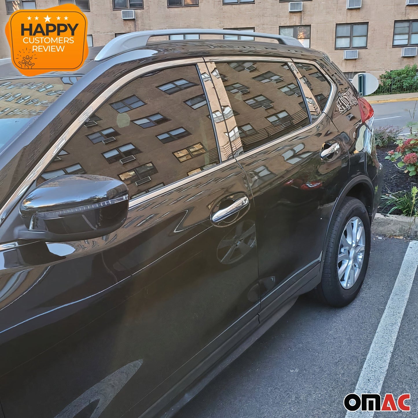 2017-2020 Nissan Rogue Window B Pillar Posts Door Trim Cover Stainless Steel Silver 8x