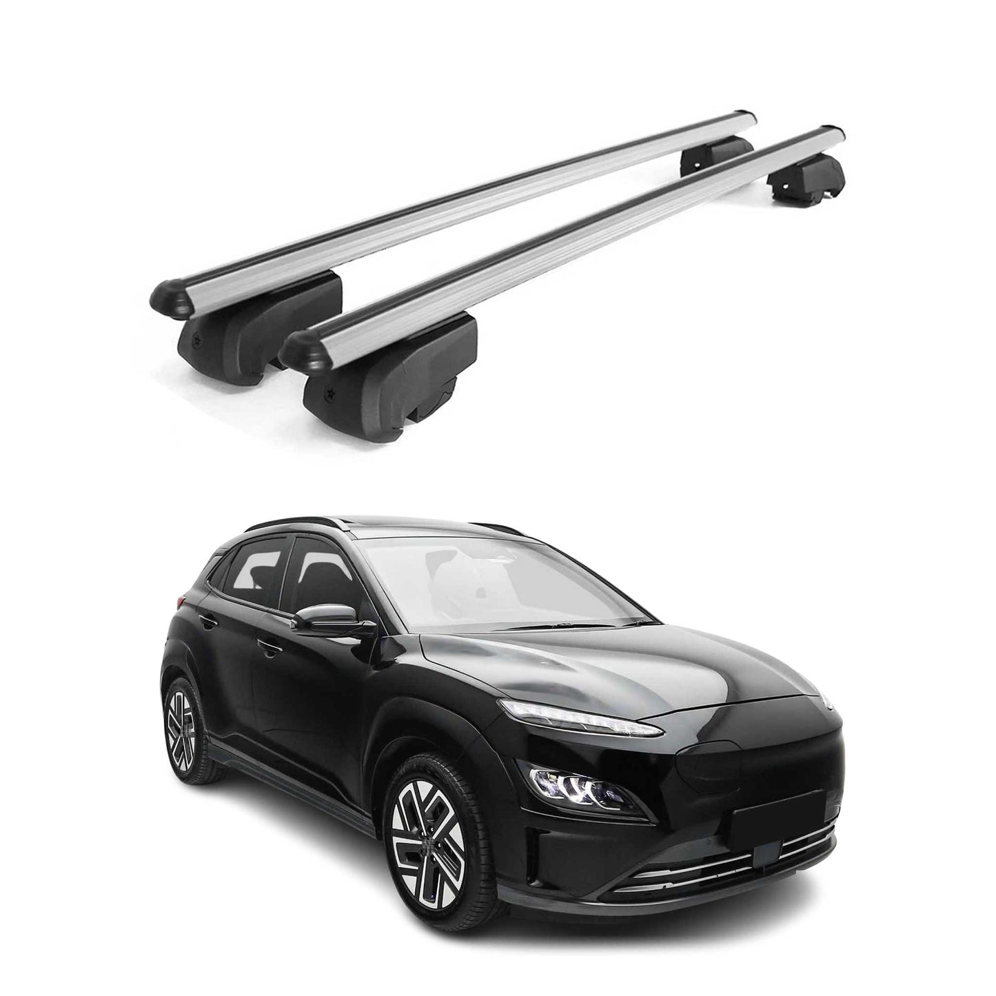 2018-2023 Hyundai Kona Roof Rack Cross Bars Silver