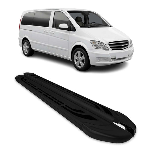2003-2014 Mercedes Vito W639 L1/L2 Running Boards Side Steps Silver & Black