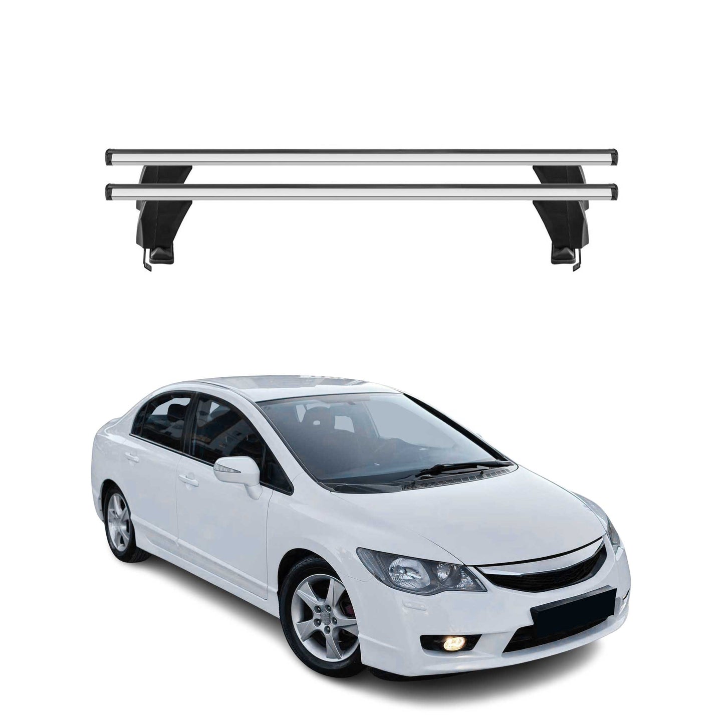 2006-2011 Honda Civic Sedan Roof Rack Cross Bars Silver