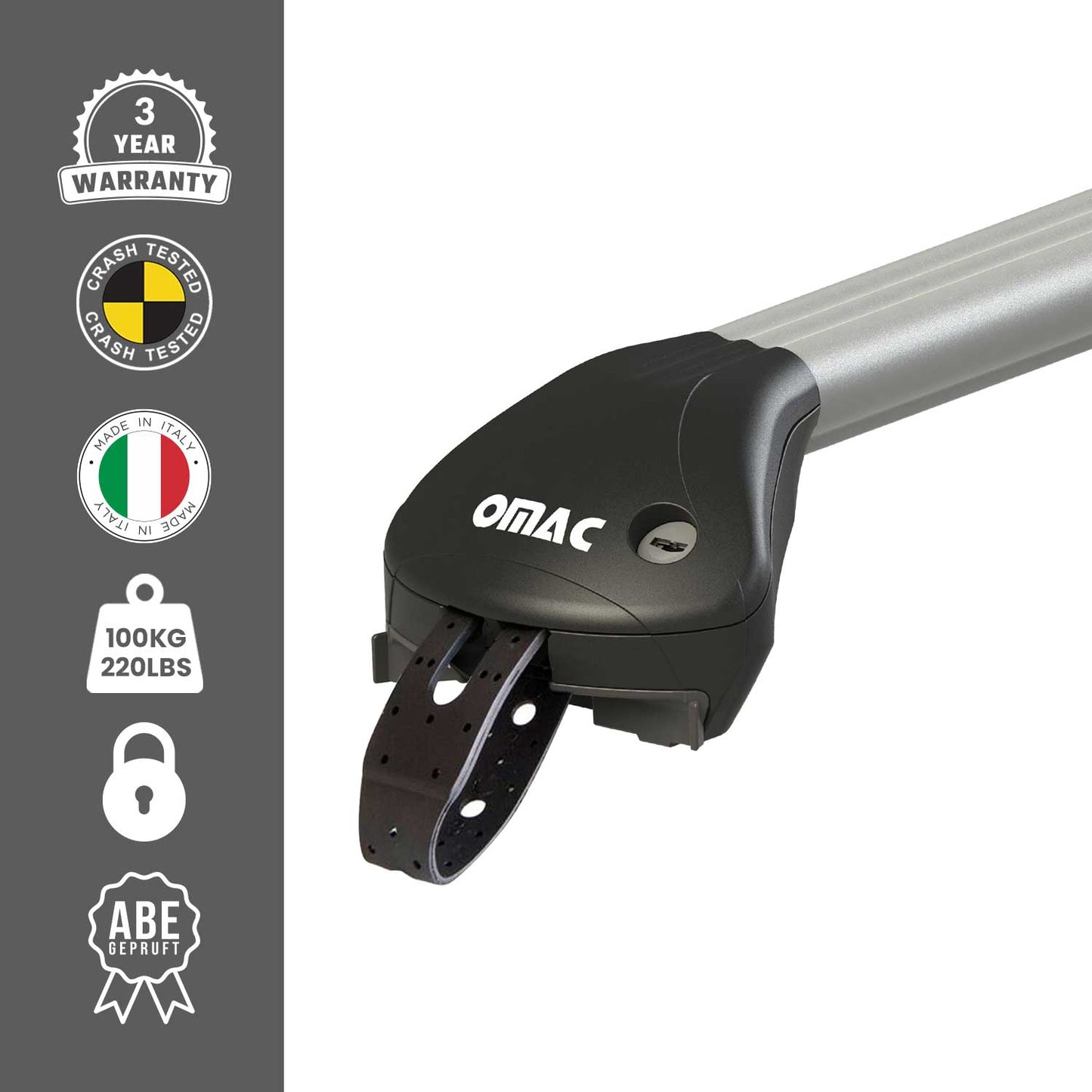 39"-51" Adjustable Roof Rack Cross Bars fits Raised Rail Aluminium Silver 2x