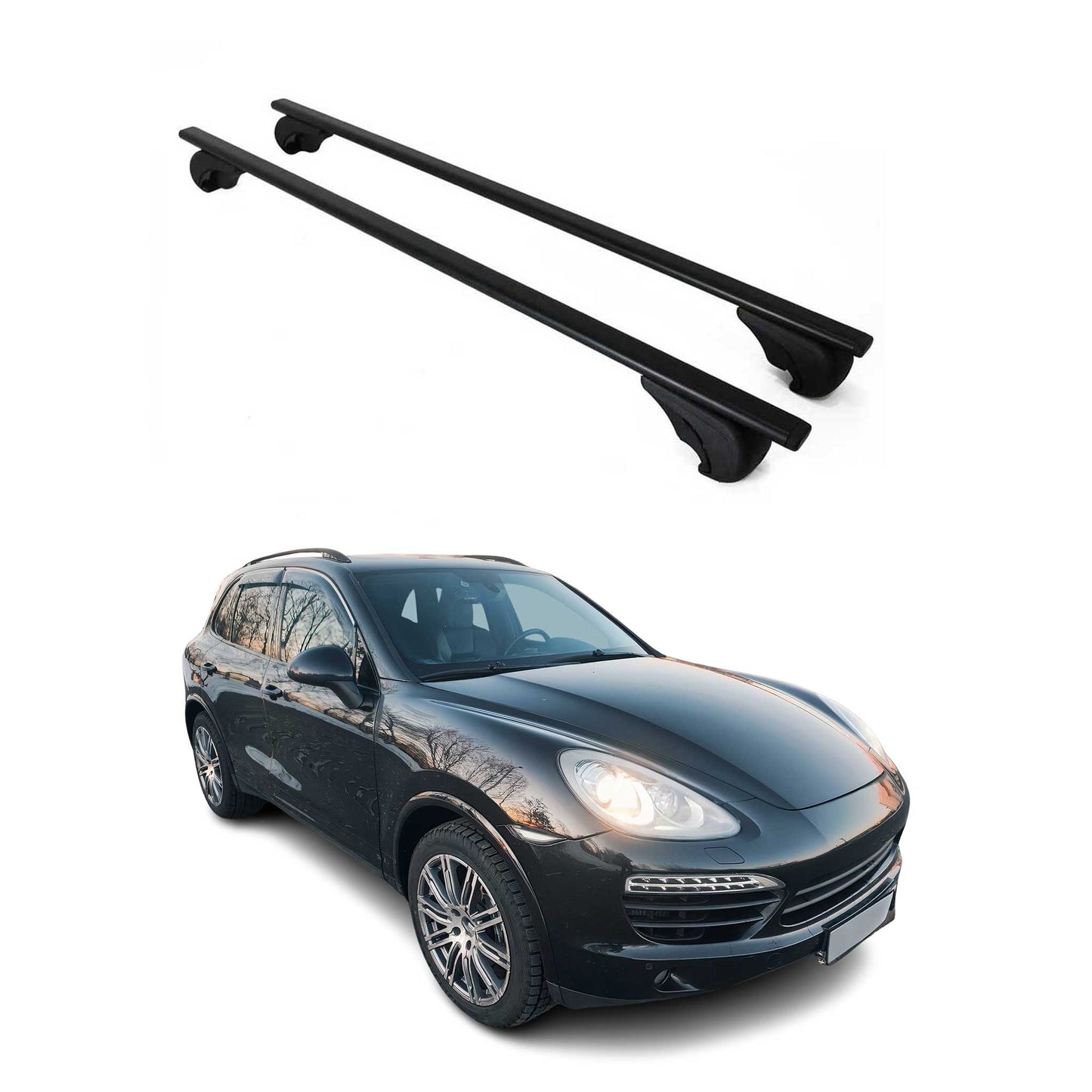 2011-2018 Porsche Cayenne Roof Rack Cross Bars Black