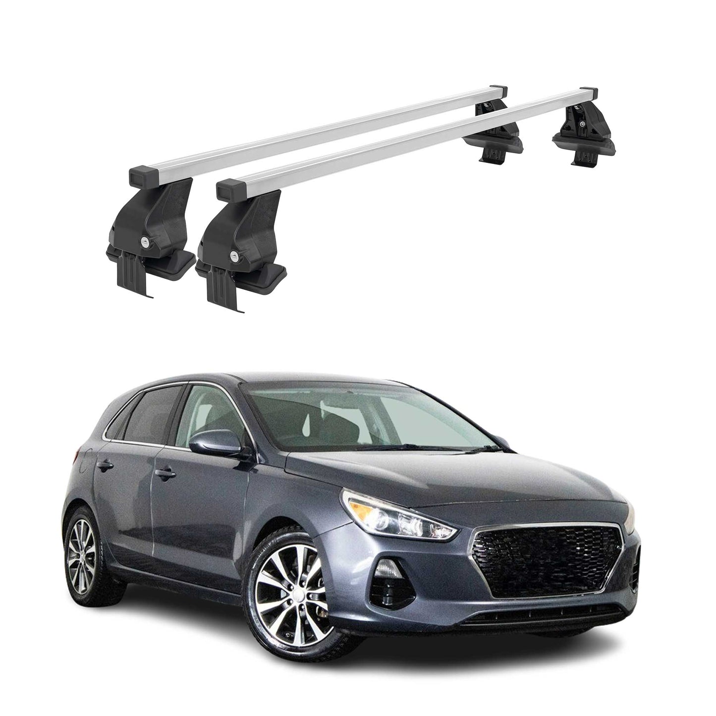 2018-2020 Hyundai Elantra GT Roof Rack Cross Bars Silver