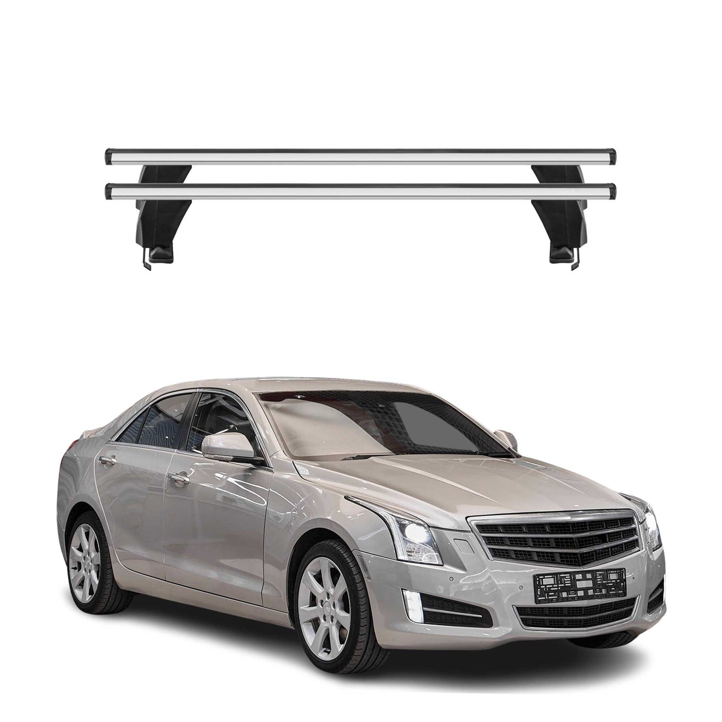2013-2019 Cadillac ATS Sedan Roof Rack Cross Bars Silver