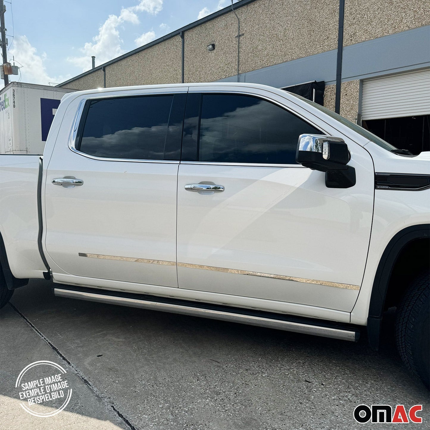 OMAC Side Door Molding Trim for GMC Sierra 2500 2014-2018 Steel Silver 4x LC-2705131