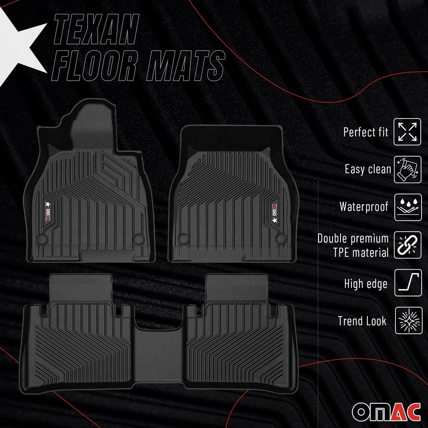 2022-2024 Mercedes EQS Liftback V297 Premium Floor Mats Liners First and Second Row Set