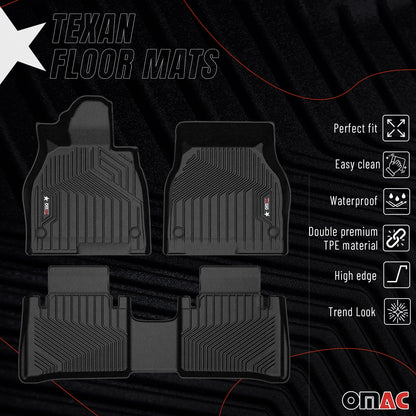 2022-2024 Mercedes EQS Liftback V297 Premium Floor Mats Liners First and Second Row Set