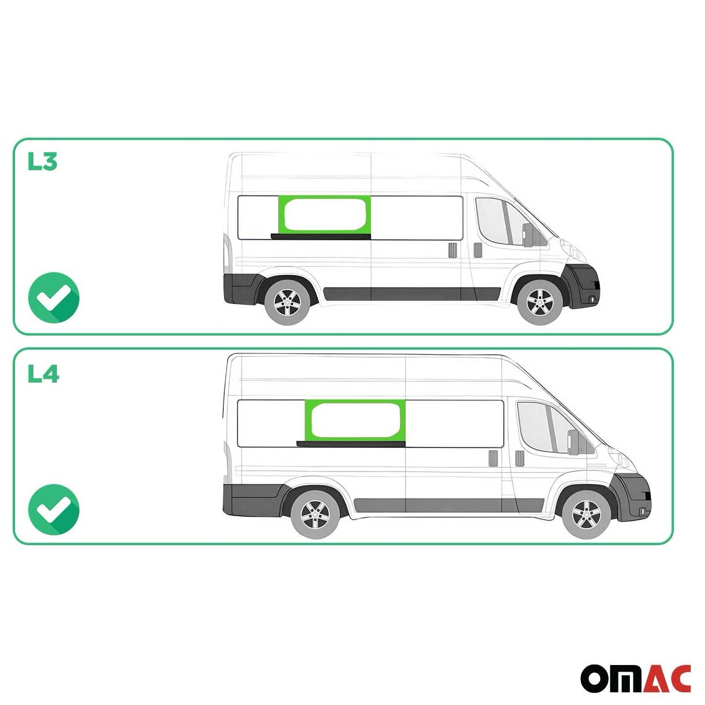 2014-2025 RAM ProMaster Window Glass Fit Kit Mid Right Sliding Door L3 L4