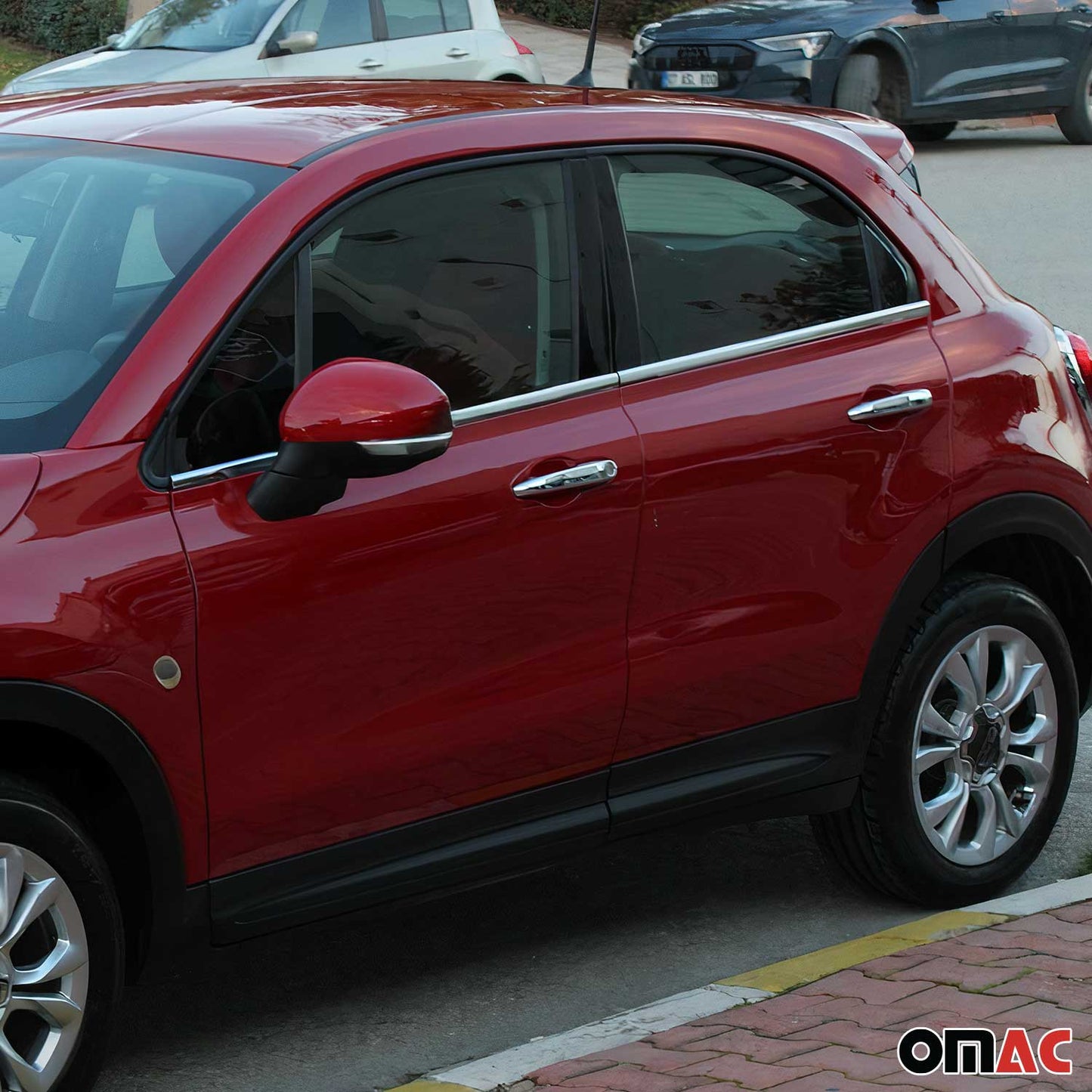 2016-2023 Fiat 500X Window Molding Trim Streamer Stainless Steel Silver 4Pcs