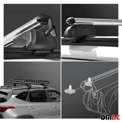 2018-2025 Audi Q5 SQ5 Roof Rack Cross Bars Silver Luggage Carrier 2 Pcs