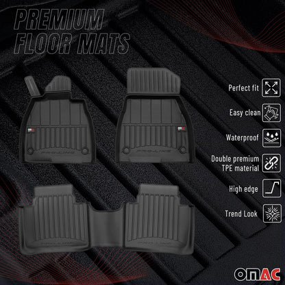 OMAC OMAC Premium Floor Mats for for Mercedes EQS V297 2022-2024 Black 3x TPE Rubber '4782455