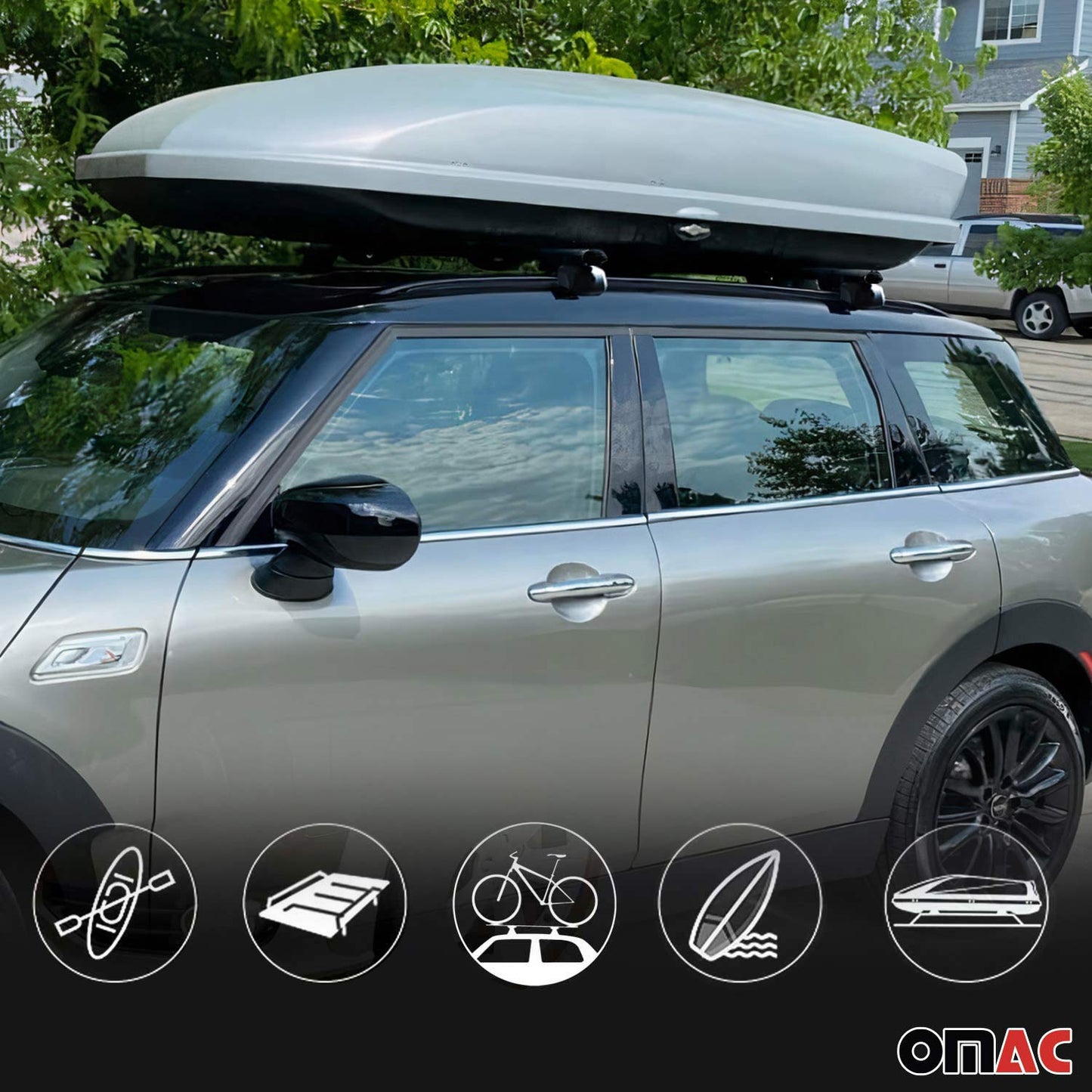OMAC Lockable Roof Rack Cross Bars Luggage Carrier for Infiniti QX55 2022-2024 Gray G003029