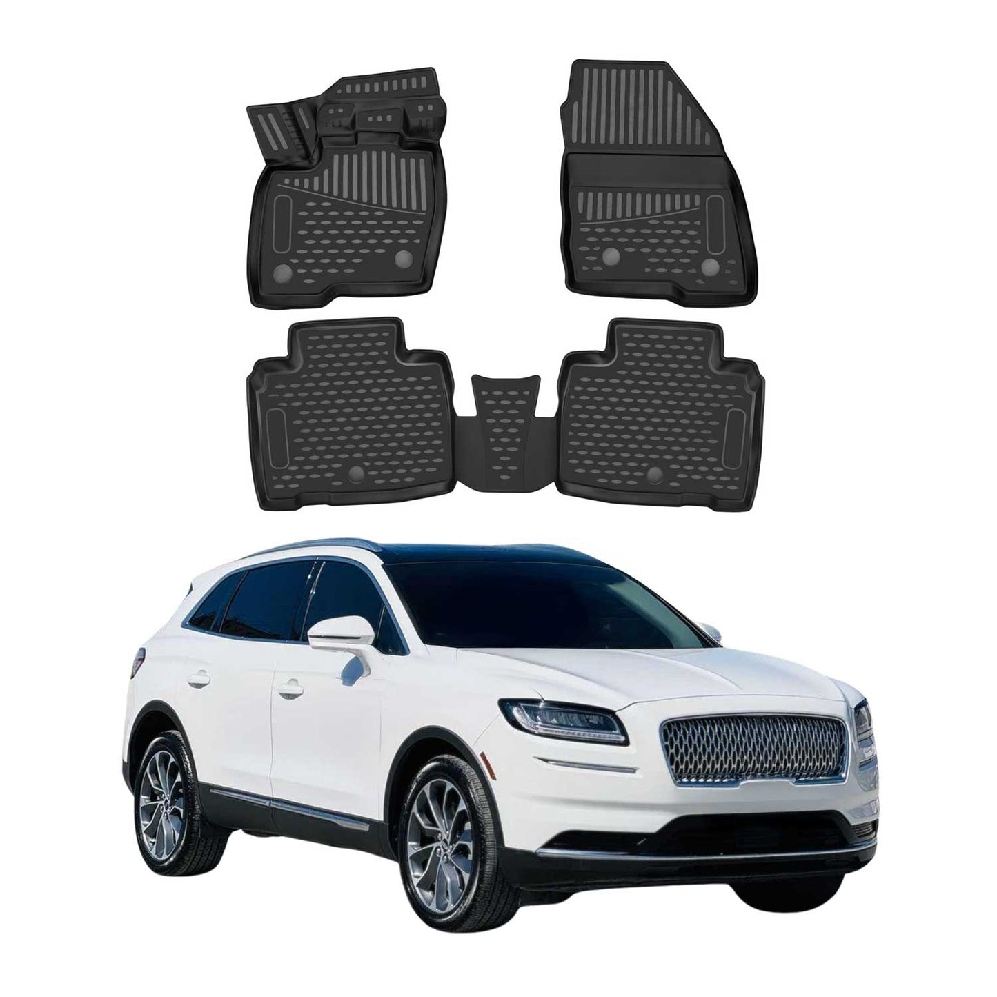 2019-2023 Lincoln Nautilus Floor Mats Liners Full Set All Weather Black
