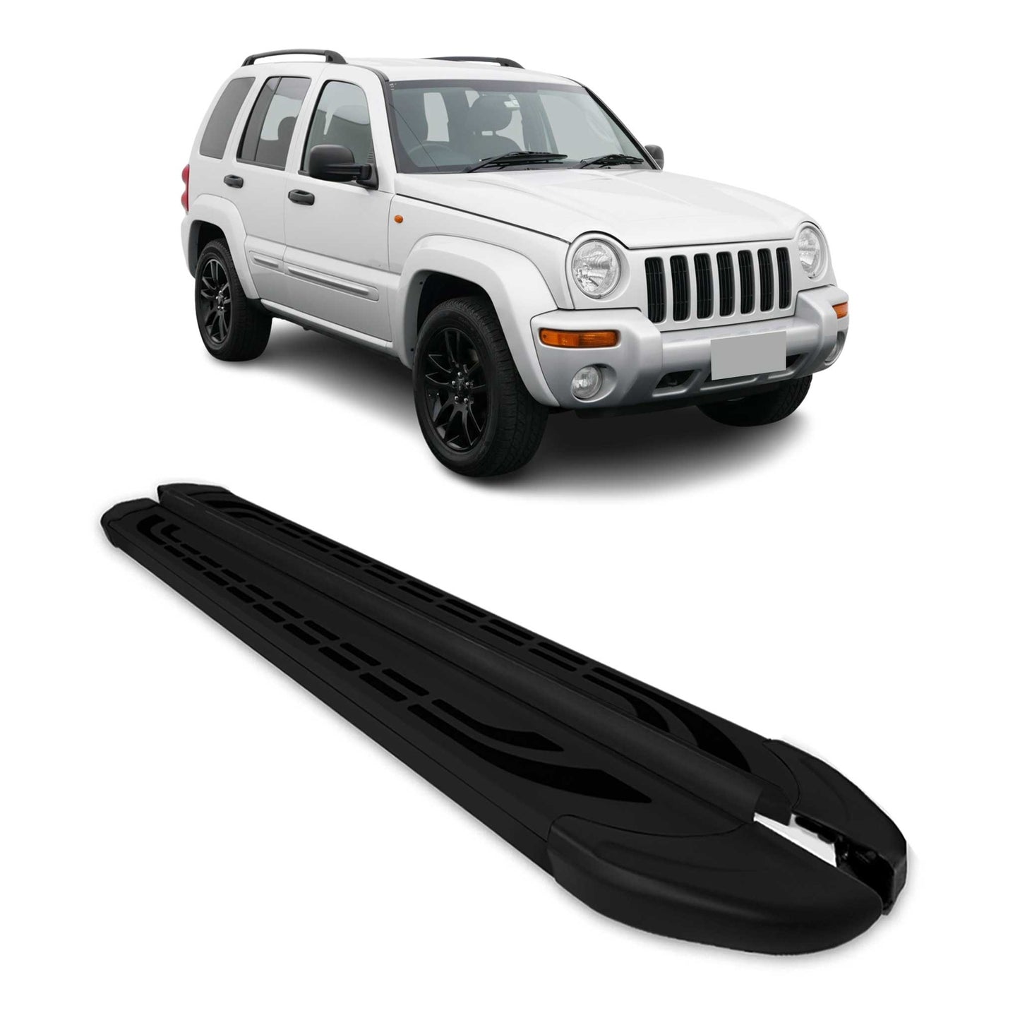 2002-2007 Jeep Liberty Running Boards Side Steps Black