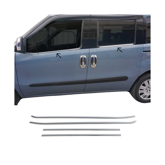 2015-2022 RAM ProMaster City Window Molding Trim Streamer Stainless Steel Silver 4 Pcs