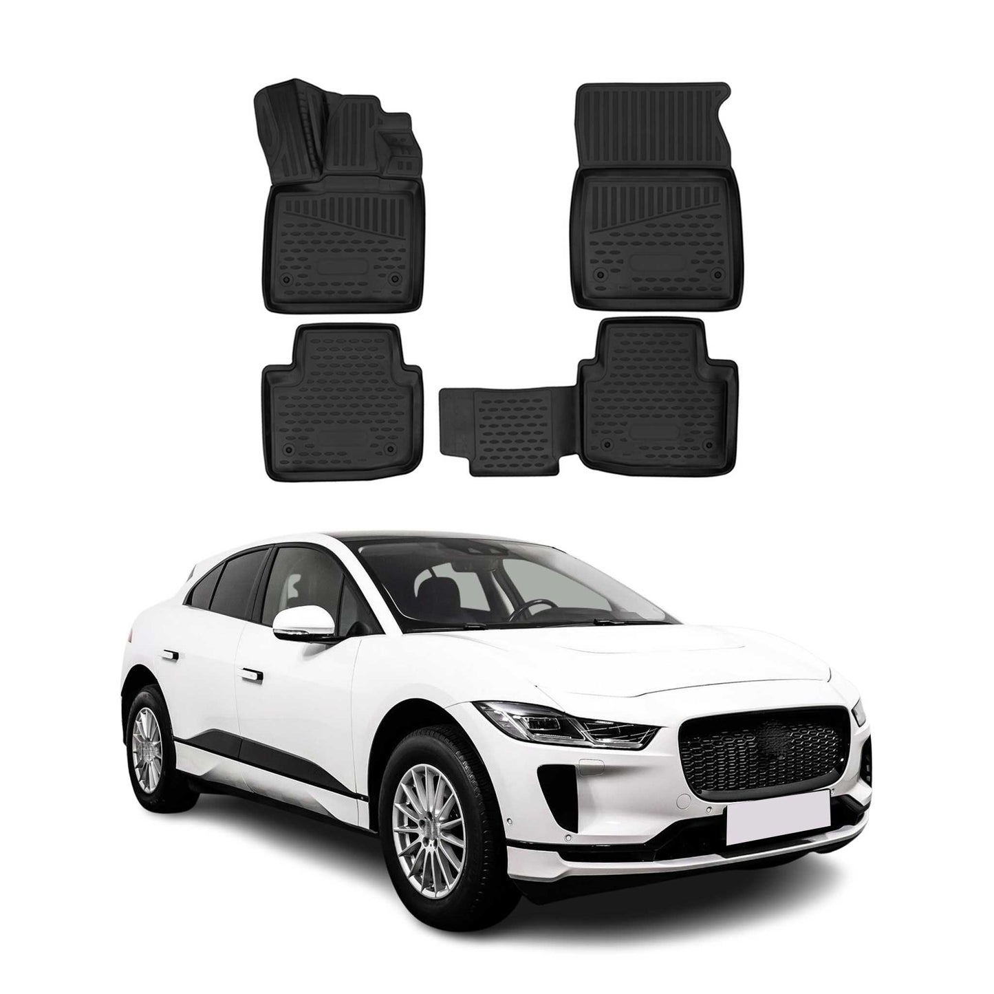 2019-2025 Jaguar I-Pace Floor Mats Liners Full Set All Weather Black