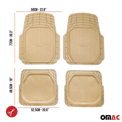 RAM Heavy Duty Trim to fit Floor Mats Liner Tan All Weather 4Pcs