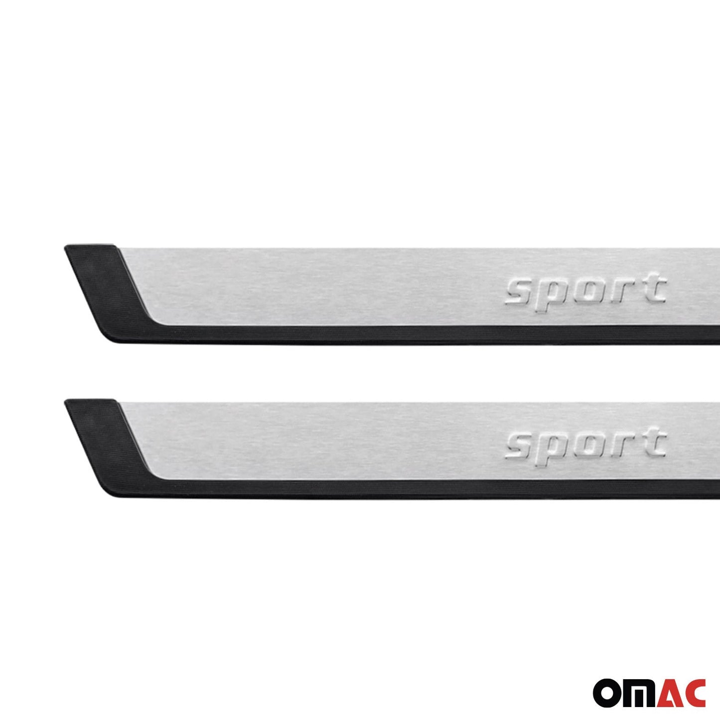 OMAC Door Sill Scuff Plate Scratch Protector for Ford F Series Sport Steel Silver 2x U021633