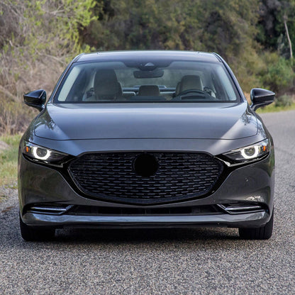 2019-2025 Mazda 3 Grille Overlay Gloss Black 2Pcs ABS Plastic