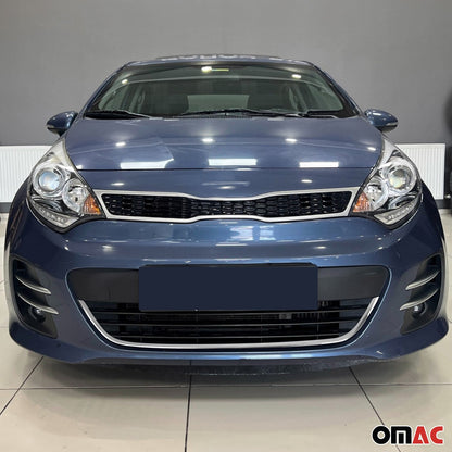 2012-2017 Kia Rio Hatchback Front Bumper Grill Trim Molding Stainless Steel Silver 1Pc