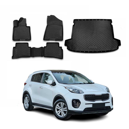 2017-2022 Kia Sportage Floor Mats & Cargo Liner Full Set All Weather Black