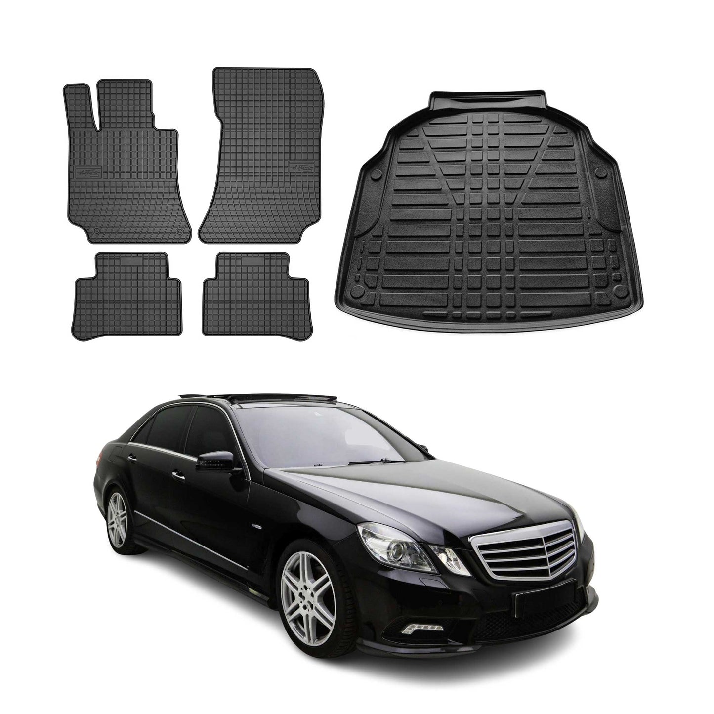 2010-2016 Mercedes E Class W212 Sedan Floor Mats & Cargo Liner Full Set All Weather