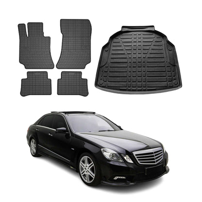 2010-2016 Mercedes E Class W212 Sedan Floor Mats & Cargo Liner Full Set All Weather