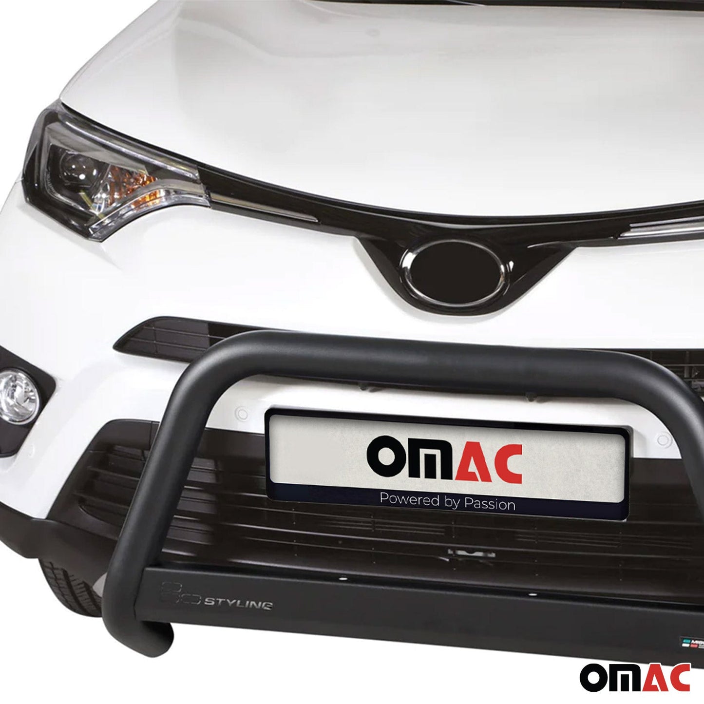 OMAC Bull Bar For Toyota RAV4 Hybrid 2016-2018 Front Bumper Grill Guard S.Steel Black 7019MSBB106HB