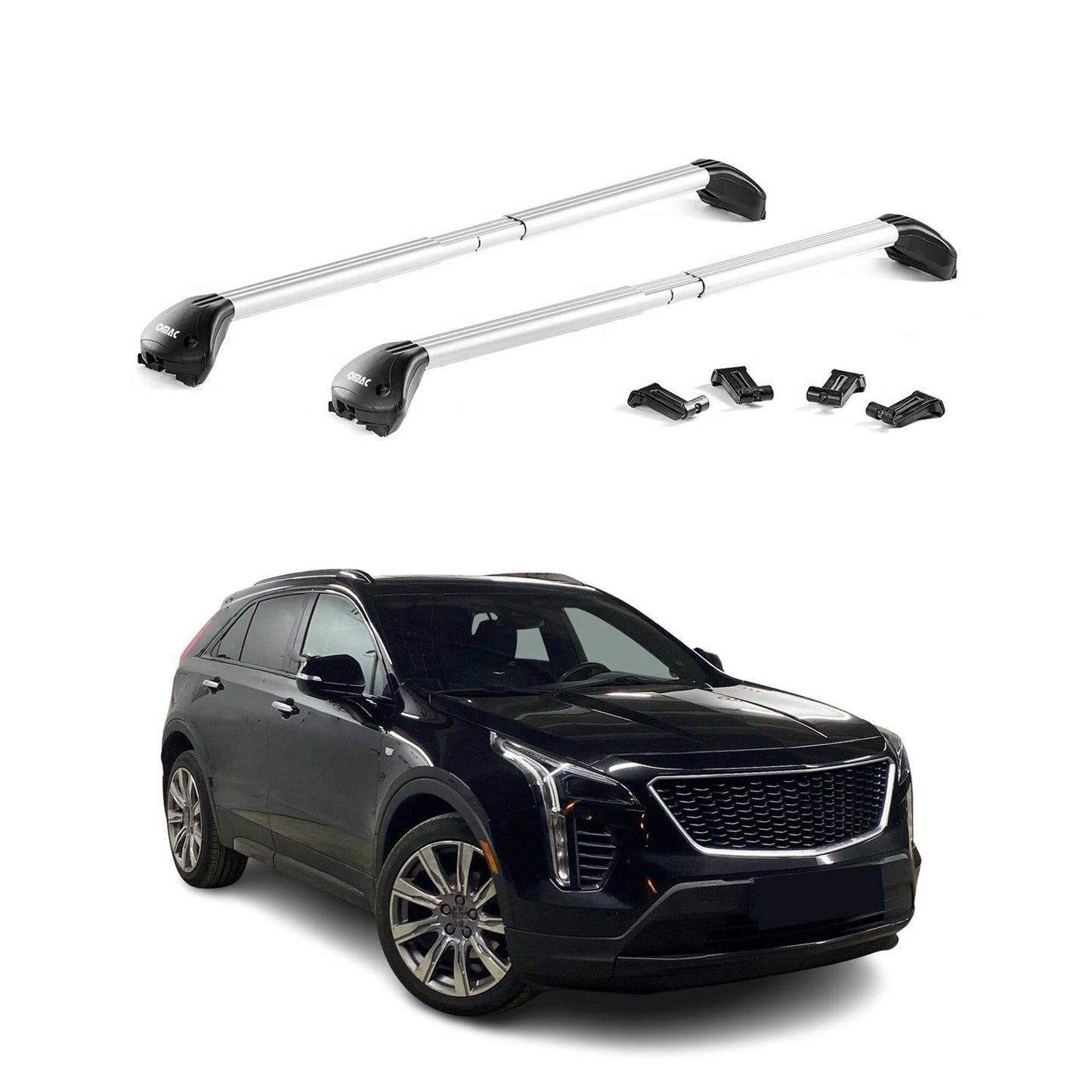 2019-2025 Cadillac XT4 Roof Rack Cross Bars Silver Luggage Carrier 2 Pcs