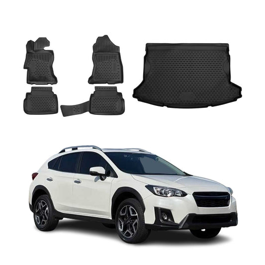 2018-2023 Subaru Crosstrek Floor Mats & Cargo Liner Full Set All Weather Black