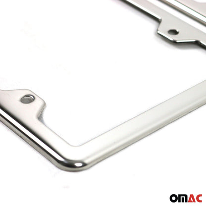 OMAC 2 Pcs Chrome Stainless Steel License Plate Frame Tag Holder VRTK-9600011