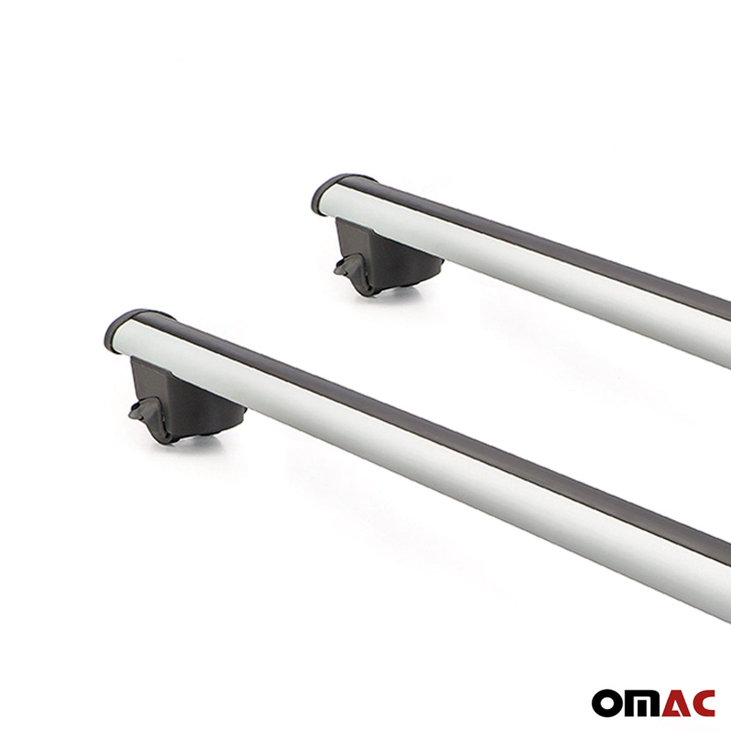 OMAC Roof Rack Cross Bars Lockable for Renault Laguna 3 Estate 2013-2015 Alu Gray 2x U004373