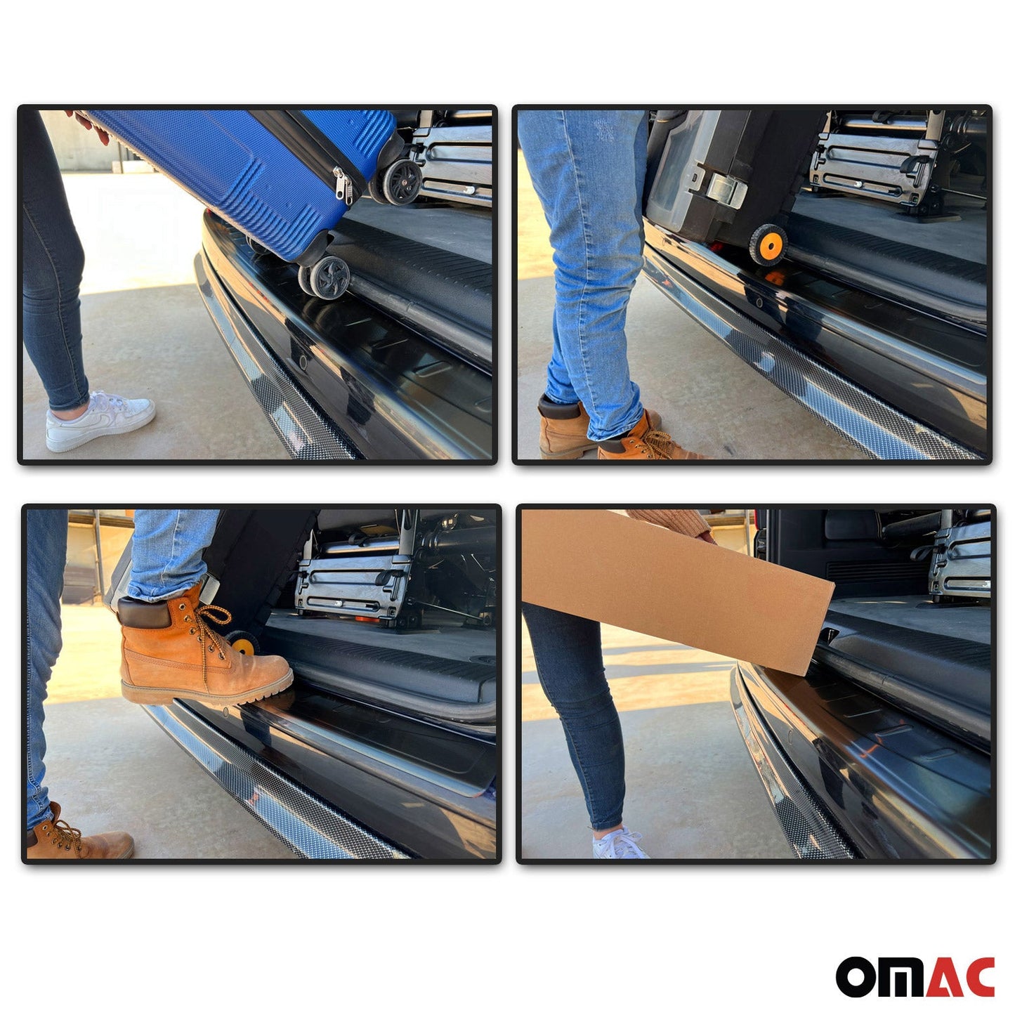 OMAC Rear Bumper Sill Cover Protector Guard for VW Crafter 2006-2017 Steel Dark U013156