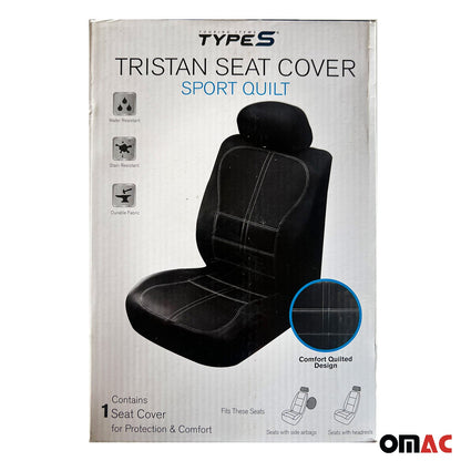 OMAC Premium Comfort Black Tristan Sport Quilt Seat Cover Car Truck SUV 96SEATCOVER4