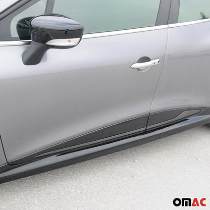 OMAC Side Door Molding Trim Skirt Garnish for Renault Clio 2012-2018 Steel Dark 4 Pcs 6116132B